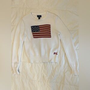 Polo Ralph Lauren American Flag Sweater Unisex Kids Size Large 12-14